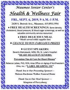 Health & Fair Sept2019 - Maumee Senior Center