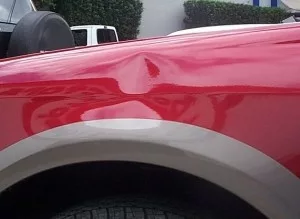 Dent in car image